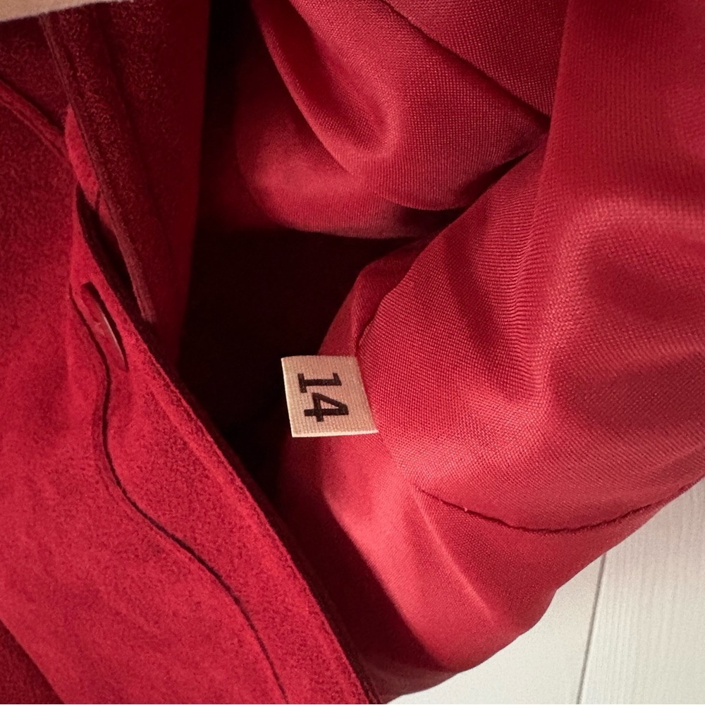 Vintage Brodkin UltraSuede Rich Red BlazerJacket Size 14 Large - Picture 10 of 13